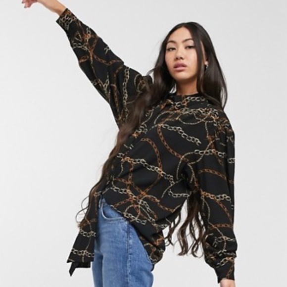 ASOS Monki oversized chain blouse - Picture 1 of 10